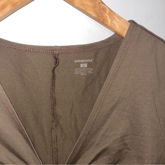 Patagonia Shirt Women’s Size Large Brown Bandha Twist Front Tank Sleeveless Top - Picture 5 of 8